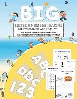 BIG LETTER & NUMBER TRACING For Preschoolers And Toddlers Practice line tracing 