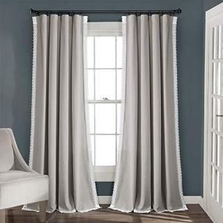 Rosalie Window Curtain Panels Light Gray 54x84 Set
