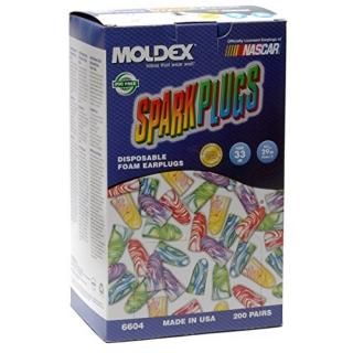 200 Pairs Moldex 6604 Sparkplugs Disposable Ear Plug Uncorded NRR 33