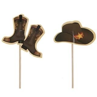 Cowboy Hats & Boots Cupcake Toppers by CraftyCrocodile