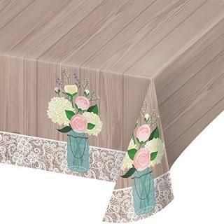 Rustic Wedding Plastic Tablecloth