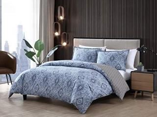 City Scene Milan Blue Duvet Cover Set Full/Queen by City Scene