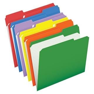 Assrt - Pendaflex Colour File Folders with Interior Grid Letter Size Assorted Co