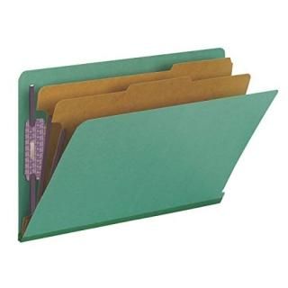 Green - Smead End Tab Pressboard Classification File Folder with SafeSHIELD Fast