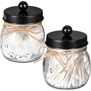 SheeChung Apothecary Jars SetMason Jar Decor Bathroom Vanity Storage Organizer C