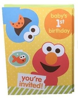 Sesame Street Babys 1st Birthday Party Invitations Elmo 10 Cards by Sesame Stree