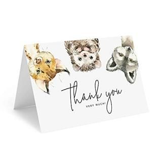 Bliss Collections Thank You Cards with Envelopes?-?25?Tented?4x6?Woodland Animal