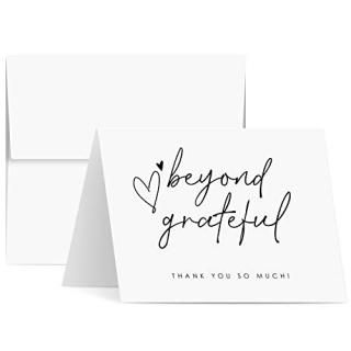 Beyond Grateful Thank You So Very Much Cards Elegant Fold Over Greetings for Wed