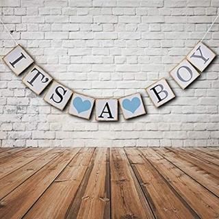 IT is A BOY Banner Bunting Christening Baby Shower Garland Decoration Birthday P