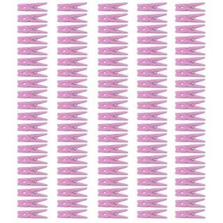 Mini Pink Clothespins  100 Pack 1.25 Inch Clothes Pins Plastic Baby Shower Favor