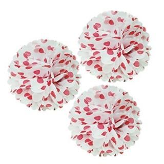 Red Polka Dots - Wrapables Tissue Pom Poms Party Decorations for Weddings Birthd