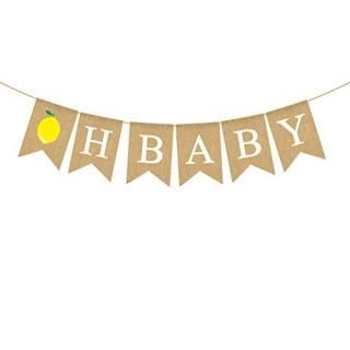 Natural Jute Burlap Banner Lemon Theme Baby Shower Party Decoration Fireplace Ma