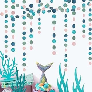 Cheerland Blue Pink Green Circle Garland for Little Mermaid Party Decoration Han