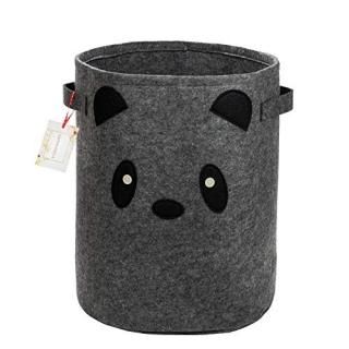 Felt Fabric Small Panda Baby Hamper - Woodland Nursery Decor - Kids Toy Storage 