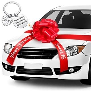 20 Inches Happy Birthday Car Bow Sweet 16 Car Red Pull Bow Car Large Wrapping Bo