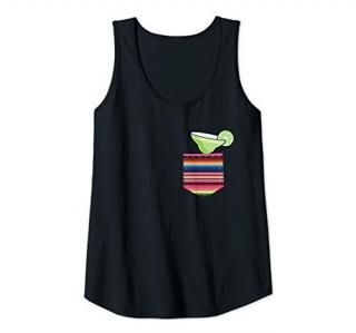 Womens Funny Margarita Drinking Shirt Serape Pocket Party Mamacita Tank Top