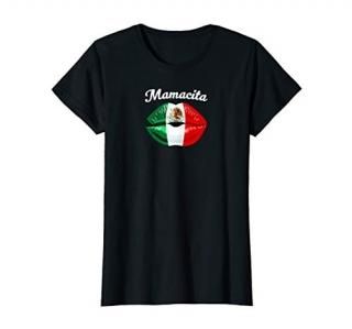 Womens Mamacita Mexican Flag Lips Cinco De Mayo T-Shirt Women