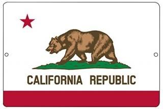Rogue River Tactical California State Flag Metal Tin SignMan CaveСCalifornia