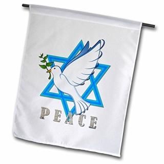 3dRose Peace. Star of David. Love Israel. - Garden Flag 12 by 18