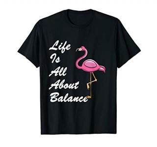 Funny Flamingo Life Is All About Balance Lover Gifts Love T-Shirt