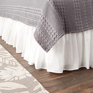 Greenland Home Fashions Cotton Voile 18-Inch White Bed Skirt King
