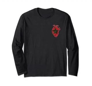 Morocco Soccer Game Lover Anatomical Heart Flag Pride Humor Long Sleeve T-Shirt