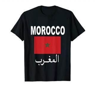 Flag Morocco T-Shirt Moroccan Flags Gift Soccer Jersey Tee