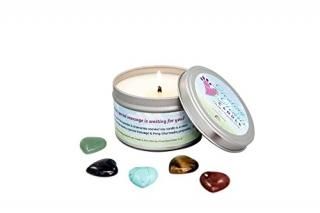 Healing Hearts Memorial Soy Candle with Feng-Shui Keepsake Stone Embed Loss of C