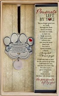 Pet Memorial Ornament - 3 Metal Casted Paw Print Design Ornament with Engravable