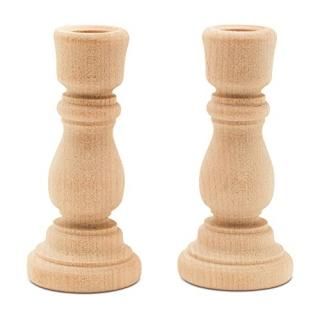 Woodpeckers Mini Candlesticks 3 inches with 1/2 inch Hole Set of 4 Unfinished Wo