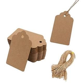 100pcs Kraft Paper Gift Tags with Free 100 Root Natural Jute TwineWater Ripple
