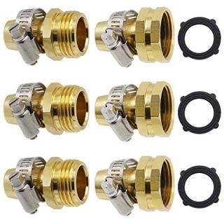 Twinkle Star Garden Hose Repair Connector with Clamps Male and Female Garden Hos