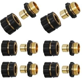 Lifynste 3/4 Inch Garden Hose Quick Connector Fittings Brass Easy Connector Fitt