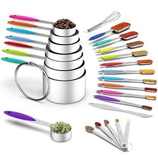 Measuring Cups and Measuring Spoons Set Wildone Stainless Steel 8 Measuring Cups