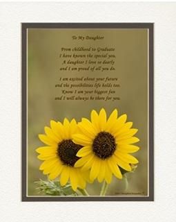 Daughter Graduation Gift Sunflowers Photo withFrom Childhood to Graduate Poem 8x