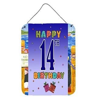Caroline 's Treasures cj1105ds1216?Happy 14ɤޤϥɥHanging Prints  16?x 12