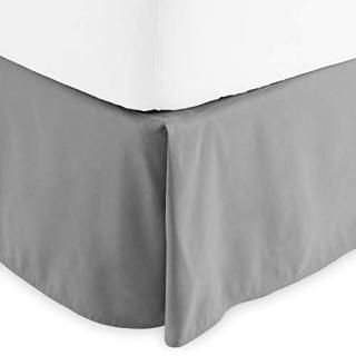 Bare Home Pleated Queen Bed Skirt - 15-Inch Tailored Drop Easy Fit - Wrap Around