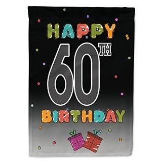Caroline's Treasures CJ1125GF Happy 60th Birthday Flag Garden Size Small Multico