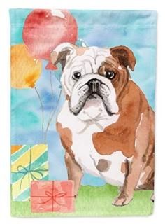 Caroline's Treasures CK3250GF Happy Birthday English Bulldog Flag Garden Size Sm