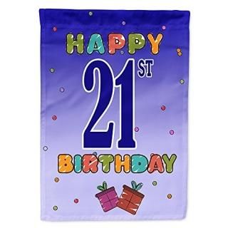 Caroline's Treasures CJ1121GF Happy 21st Birthday Flag Garden Size Small Multico