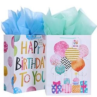16.5 Extra Large Gift Bags for Birthday Party with Tissue Paper2 Pack Balloon