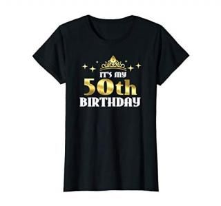 Womens My 50th Birthday Cool Crown Funny 50 Birthday Gift for Women T-Shirt