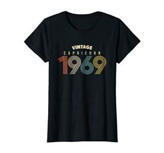 Womens 50th Birthday Gift Idea Vintage 1969 T-Shirt Capricorn Women