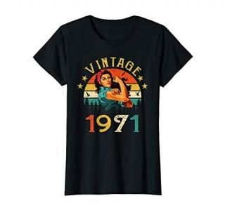 Womens Retro Vintage 1971 Made In 1971 50 Years Old 50th Birthday T-Shirt