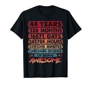 44th Birthday 44 Years Old Vintage Retro 528 Months Birthday T-Shirt