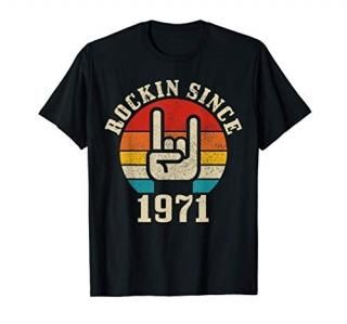 Rockin' Since 1971 Vintage Rock Music 50th Birthday Gift T-Shirt