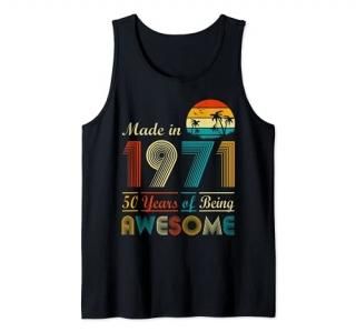 Vintage Retro Made in 1971 50th Birthday 50 years old Gifts Tank Top