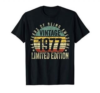 44 Year Old Gifts Vintage 1977 Limited Edition 44th Birthday T-Shirt
