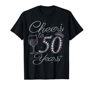 Cheers to 50 Years 1971 50Th Birthday Gift Tee For Womens T-Shirt