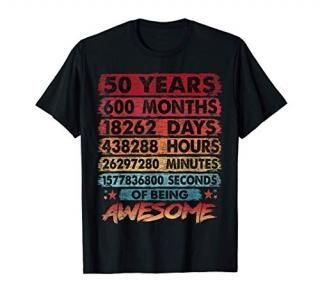 50th Birthday 50 Years Old Vintage Retro 600 Months Birthday T-Shirt
